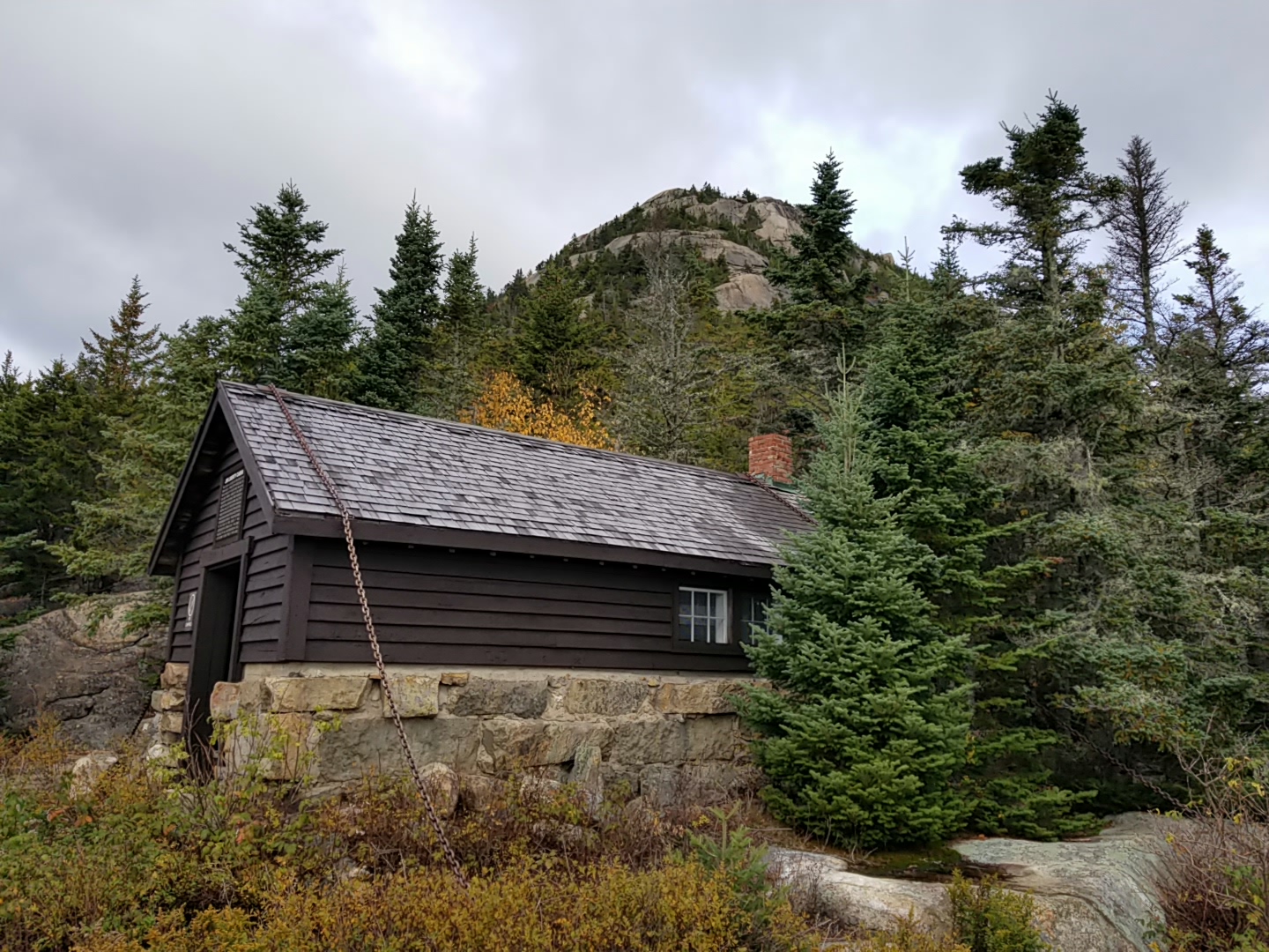 Cabin and summit view