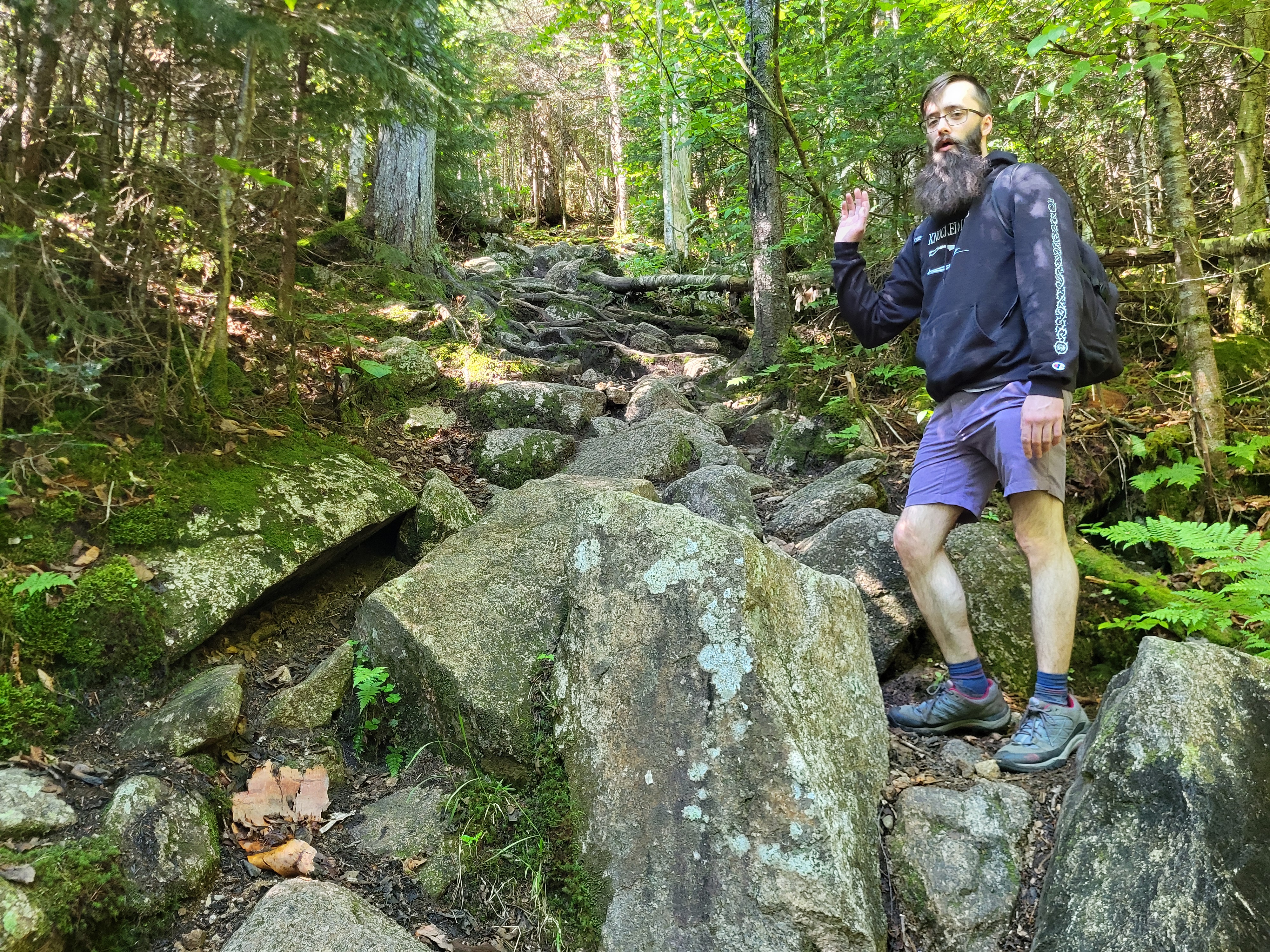 My brother climbing some rocks