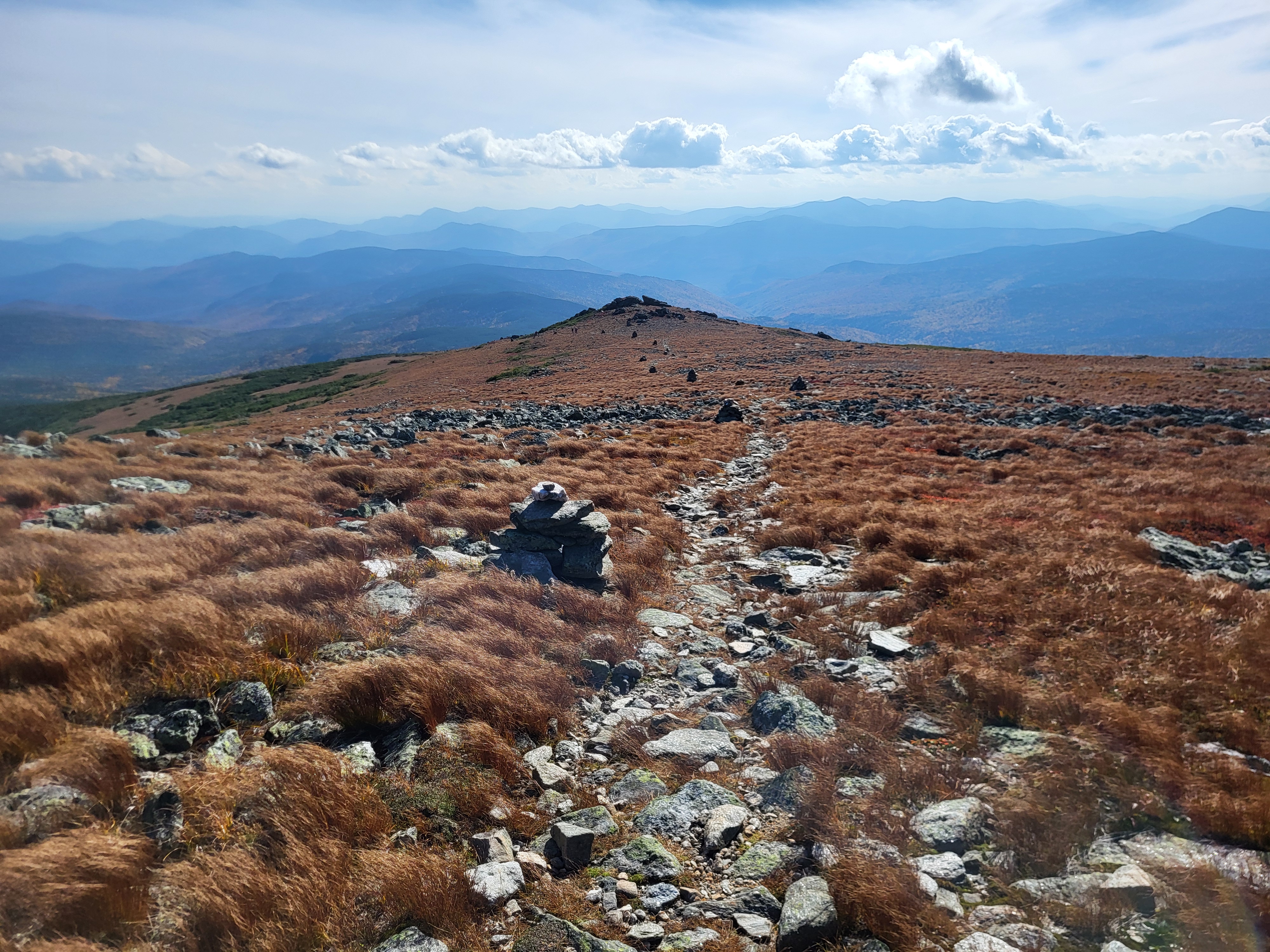 Looking down the trail from the peak of Boott Spur