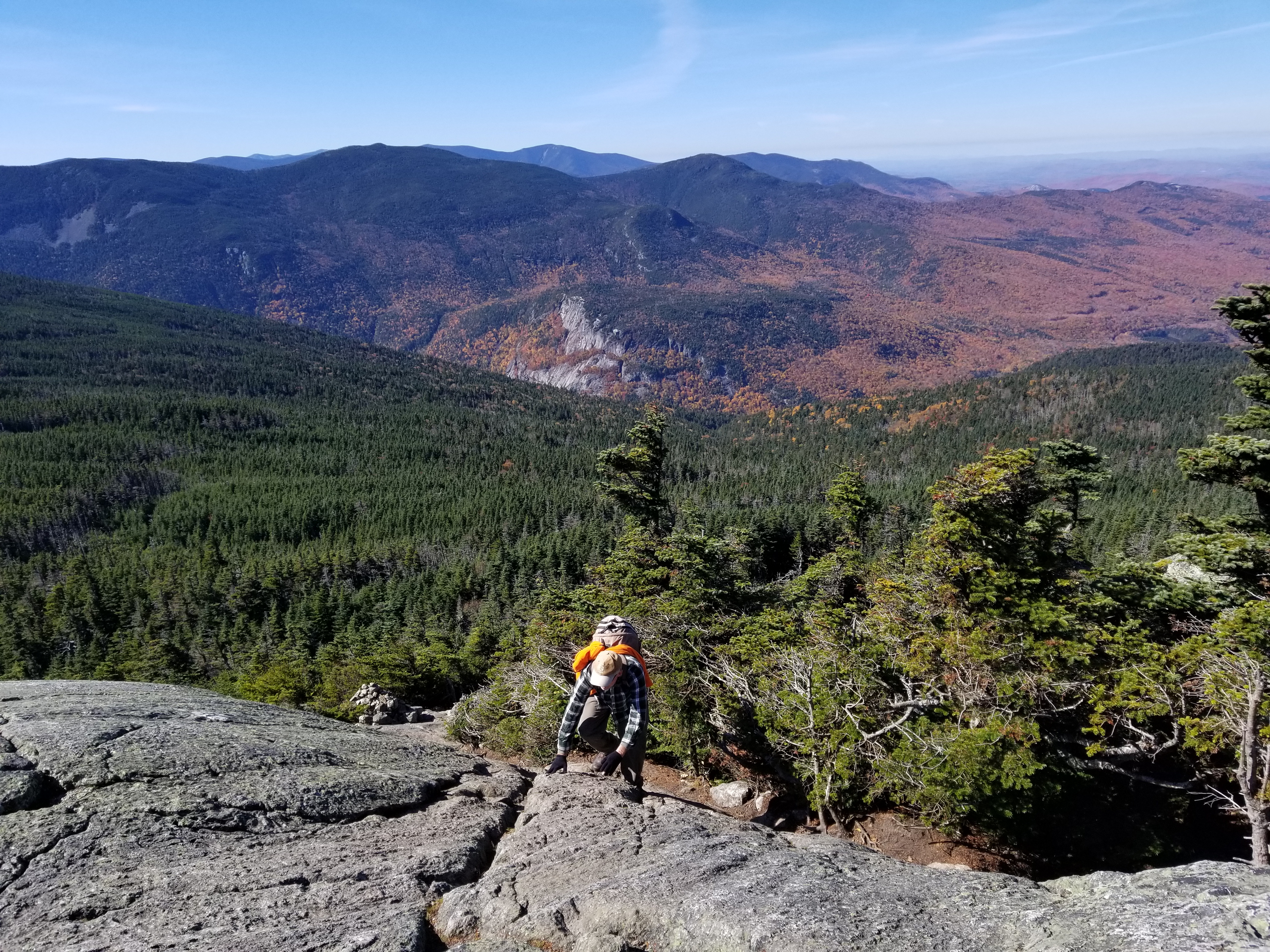 My dad climbing the last stretch