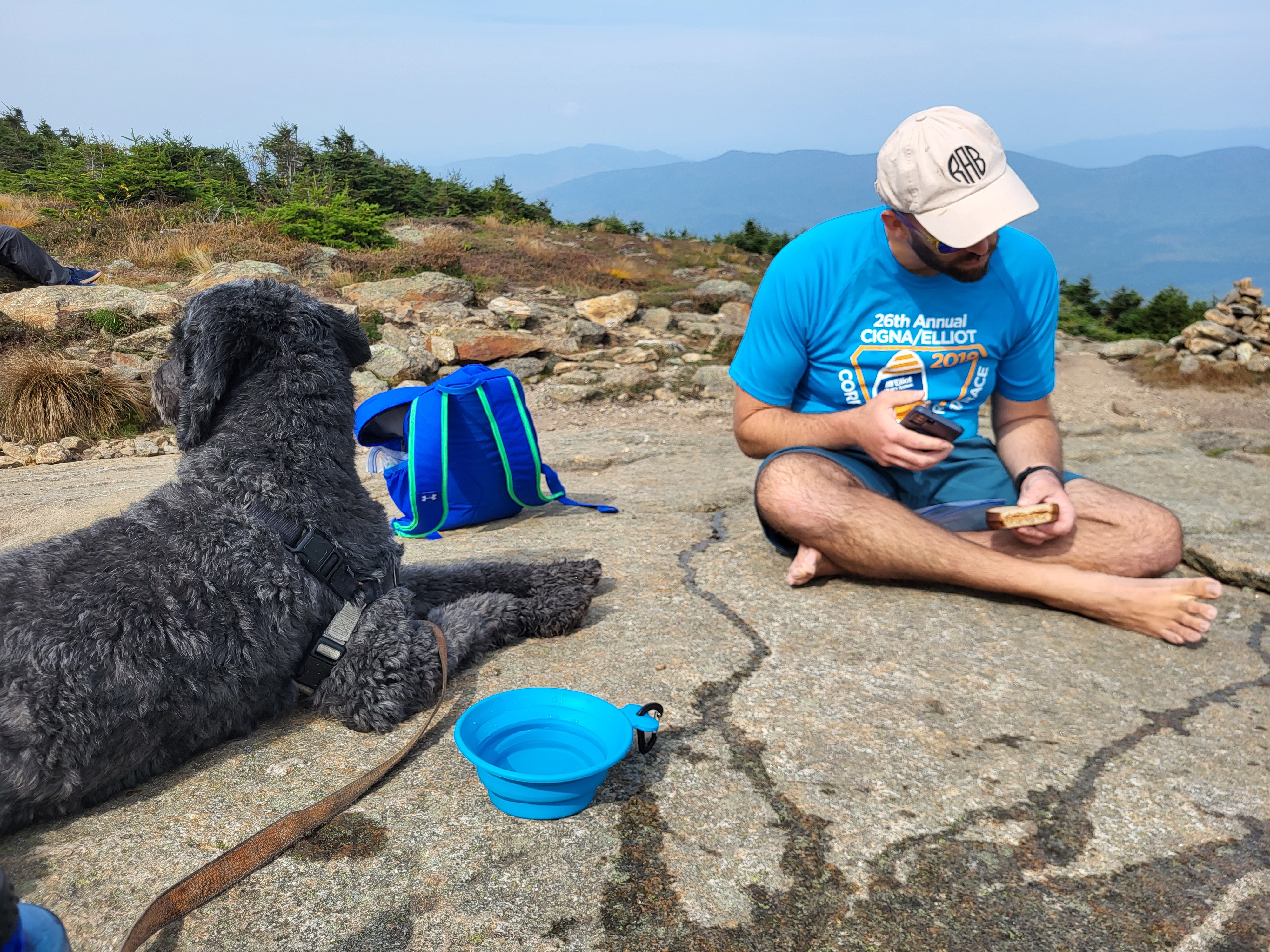 Everyone resting on the summit