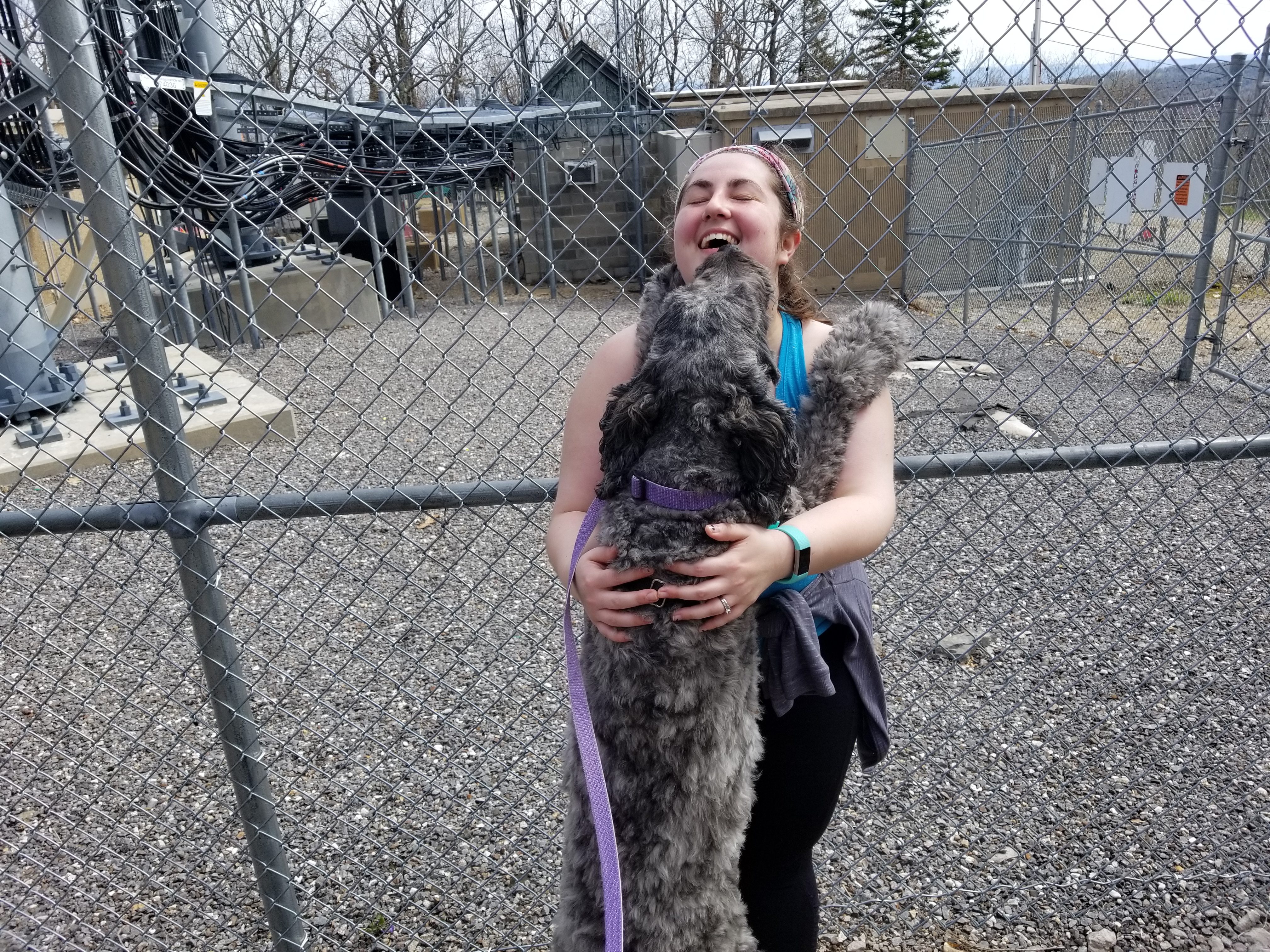 Wife and dog at the tower