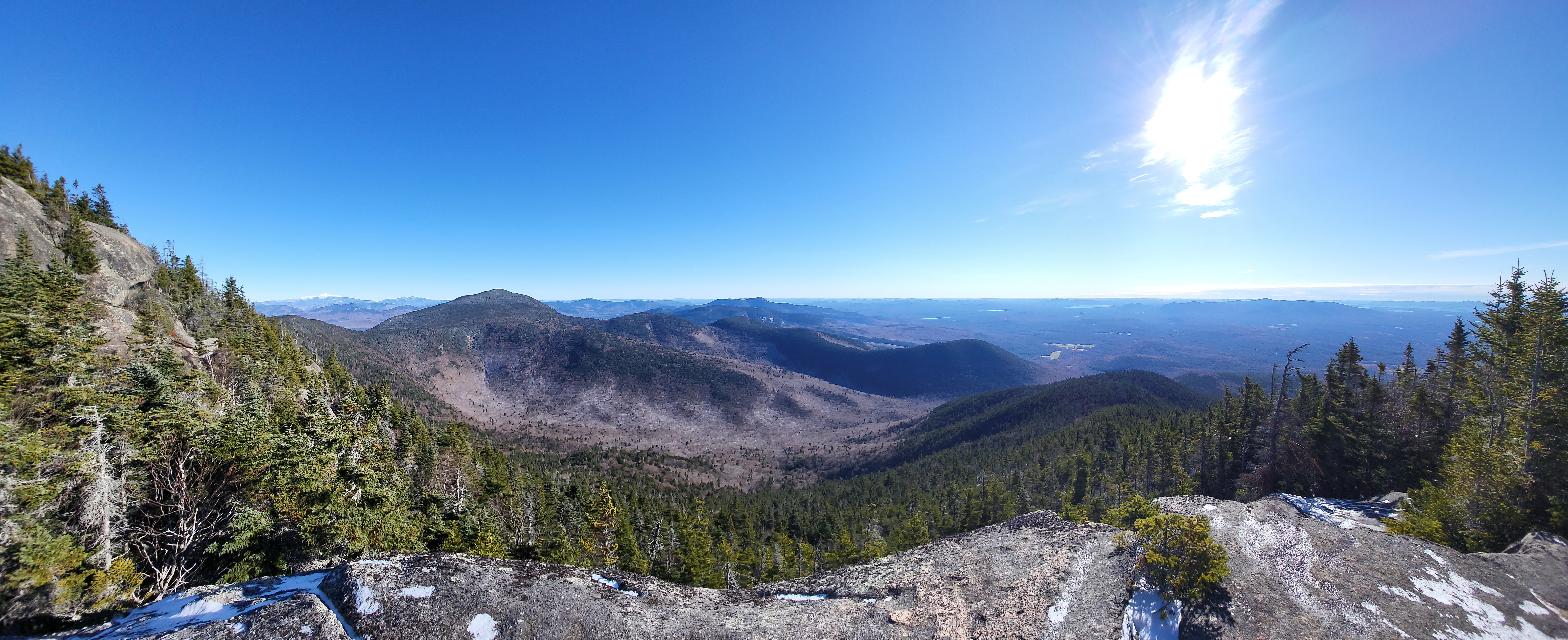 A panoramic shot from just below the Whiteface summit