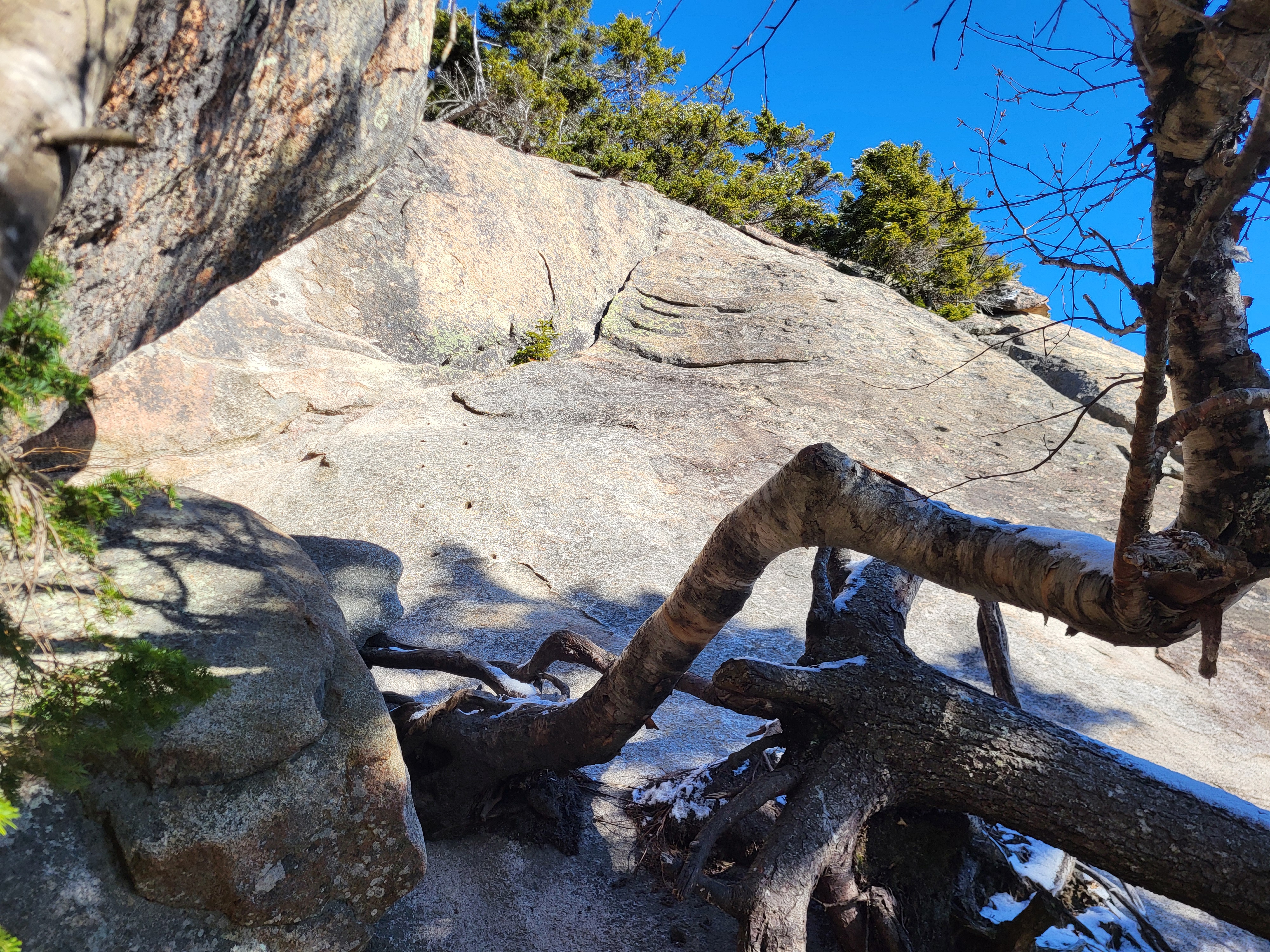 Looking up towards the death ledge