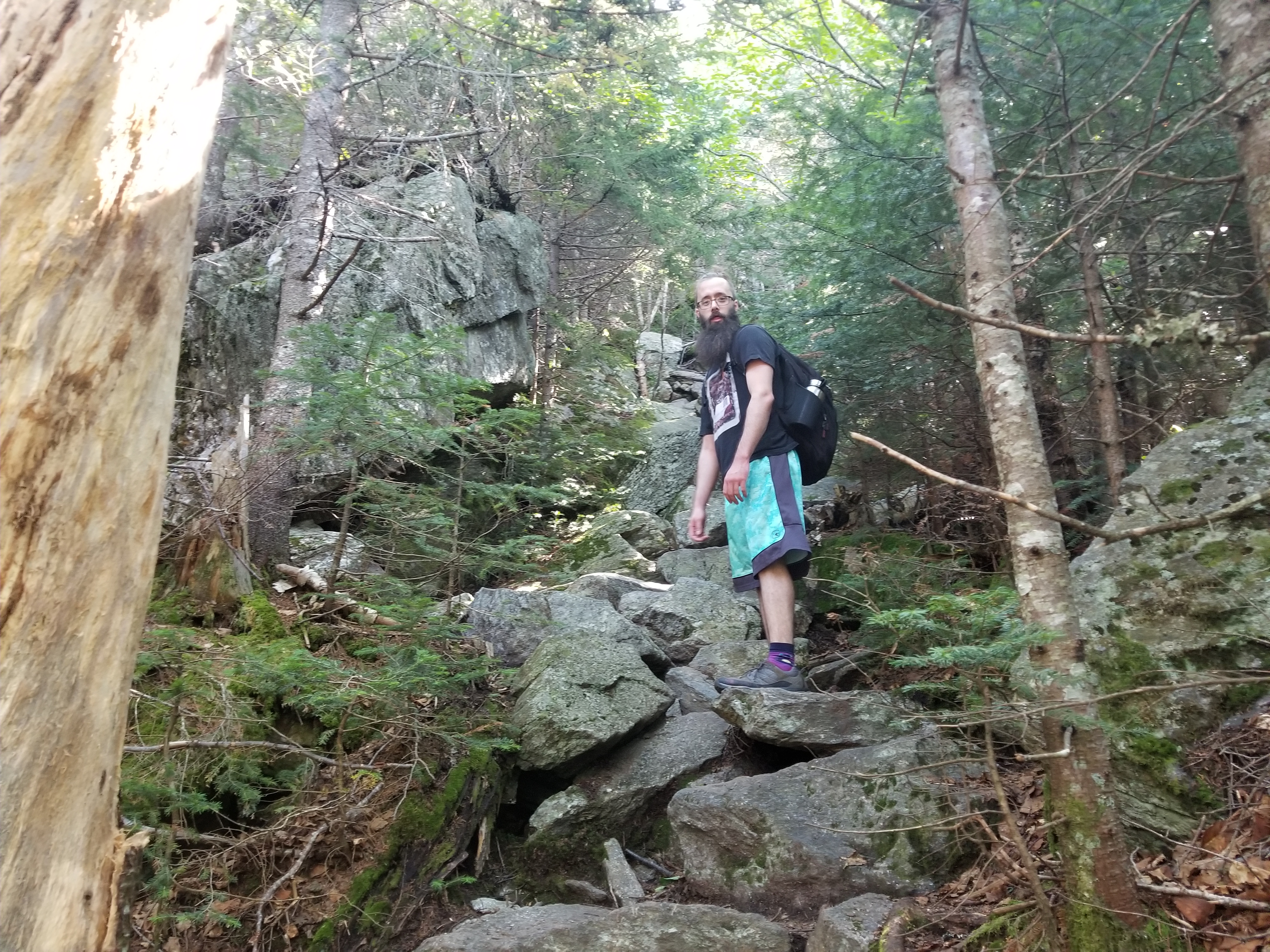 Bill before the stairs of Cirith Ungol