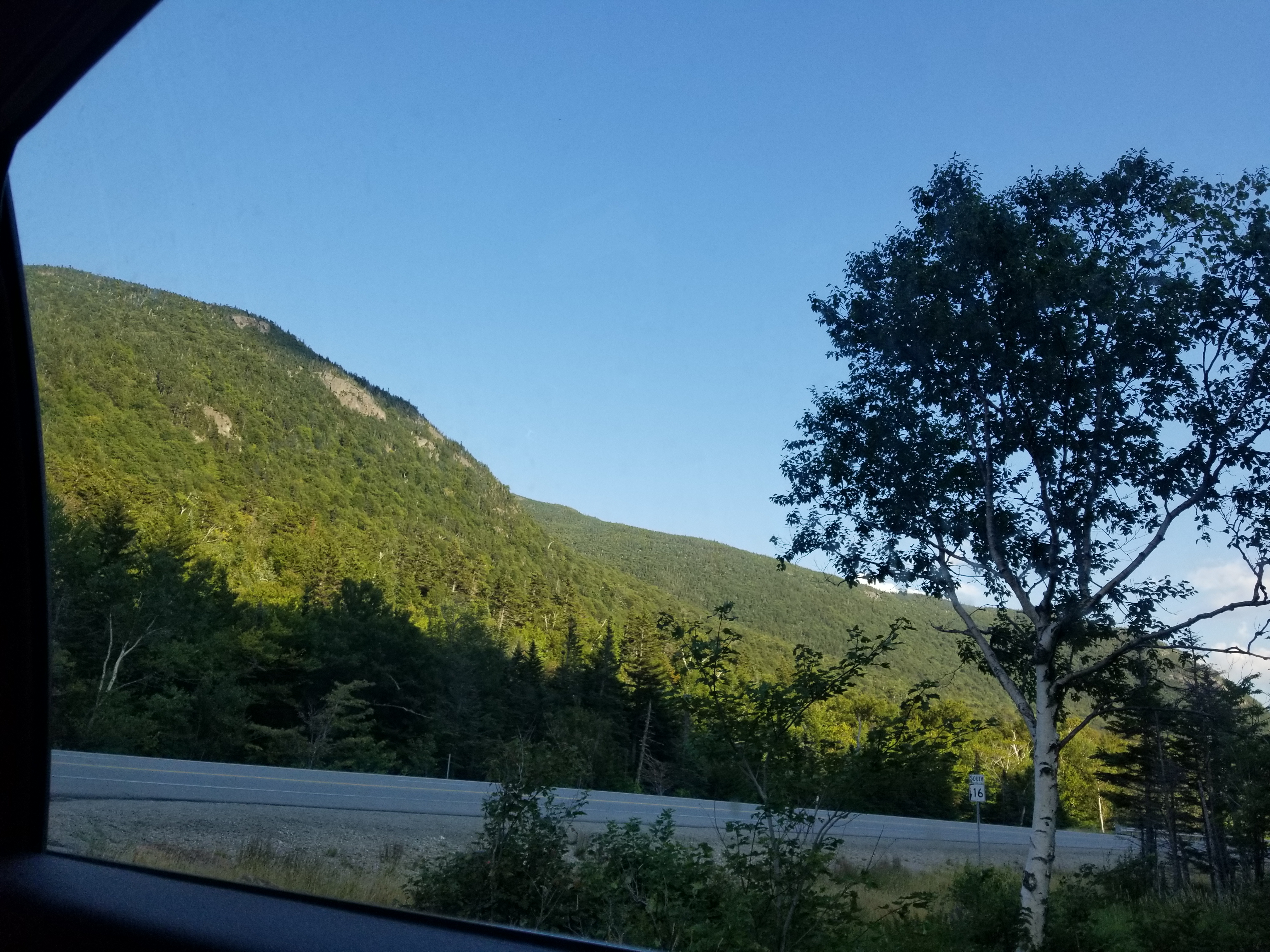 A view of the first cliff from the car