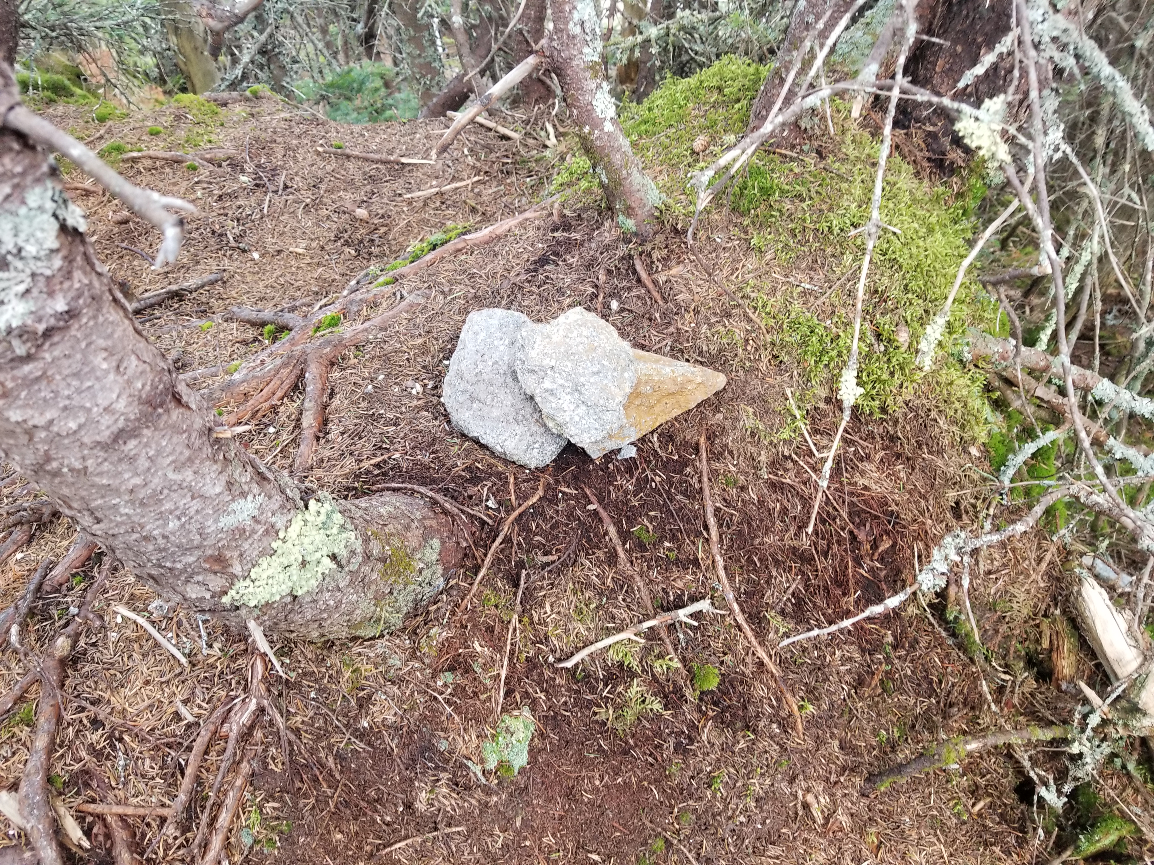 The puny cairn marking the true summit of Peak A